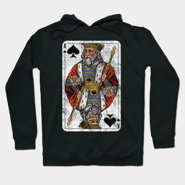 Vintage King of Spades Playing Card Hoodie by vladocar